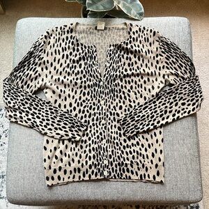 ✨ Vintage Leopard Print J.Crew Merino Wool Cardigan , Size: S